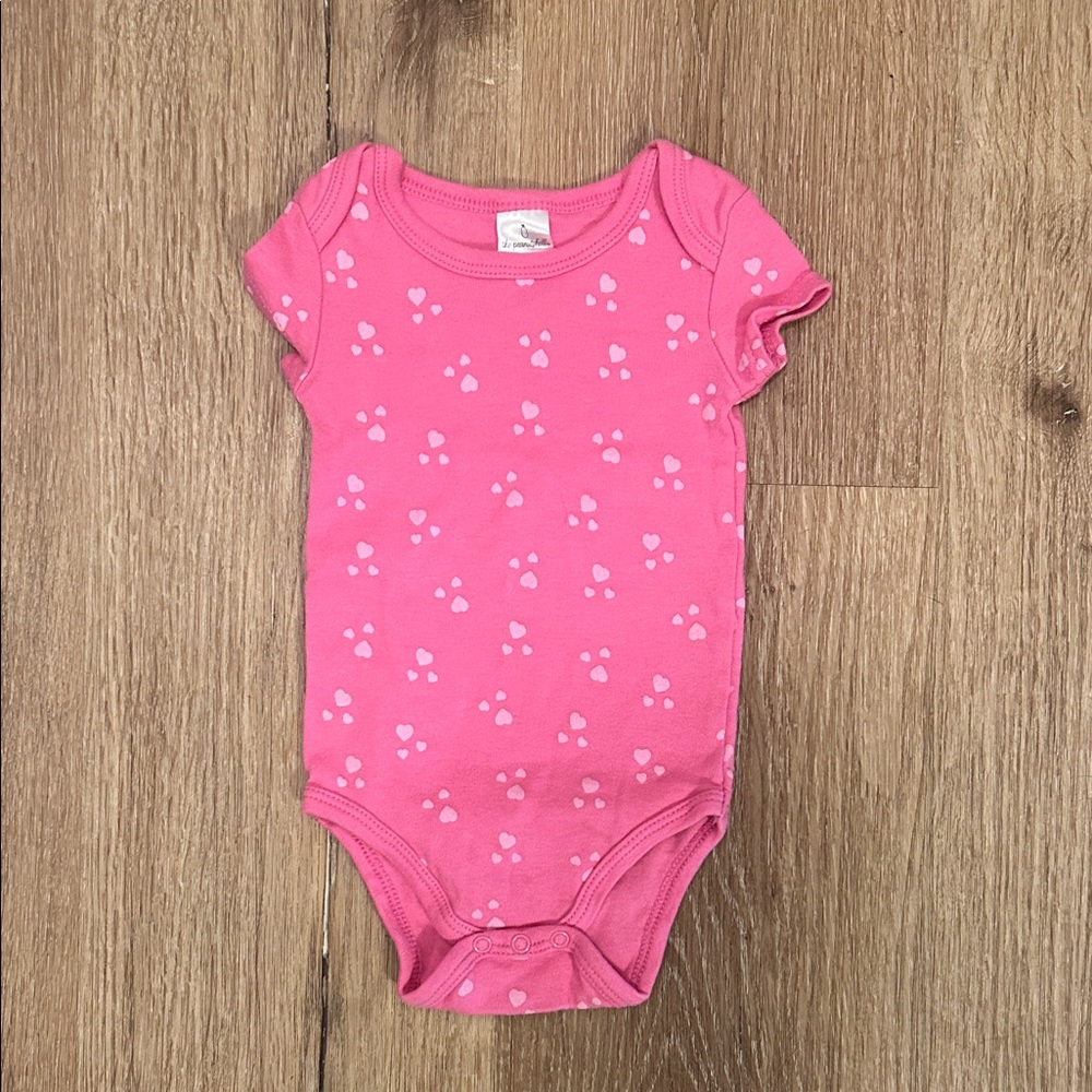 The Peanutshell Pink Heart Baby Bodysuit